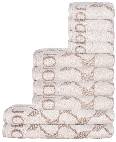Joop! Handtuch Set, 10-TLG - Cornflower, 2X Duschtuch, 4X Handtuch, 4X Gästetuch Creme Set