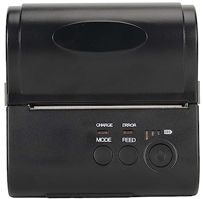 BT Thermodrucker 72 Mm, Tragbarer POS Drucker mit Wiederaufladbarem Akku, Belegdrucker mit Multi Schnittstelle, USB Thermo Belegdrucker für Wins Androids Linuxs OS X (EU-Stecker)