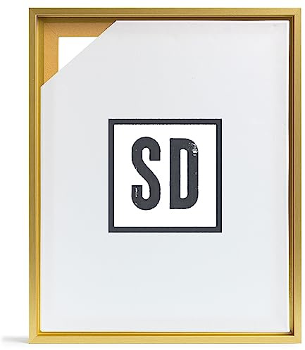 Stallmann Design Schattenfugenrahmen für Keilrahmen | 50x60 cm | Gold | MDF Rahmen für Leinwände mit Tiefeneffekt | mit Montagezubehör | Rahmen ohne Glas und Rückwand