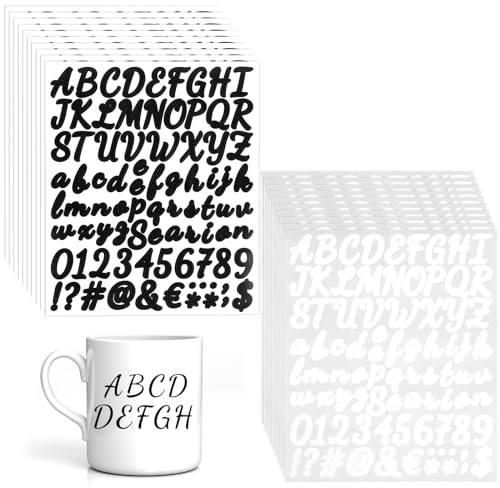 1600 Stück Buchstaben Aufkleber, 20 Blätter Klebebuchstaben Wetterfest Nummern Aufkleber, Buchstaben zum Aufkleben Vinyl Selbstklebende, Buchstaben Sticker für Adressnummer DIY Scrapbooking