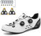 PENXZT Fahrradschuhe für Herren Damen, Rennrad Schuhe Kompatibel mit Peloton Look SPD SPD-SL Delta Cleats, Reitschuhe Drinnen/Draussen Rennradschuhe,White a,41 EU