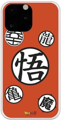 Personalaizer Case Compatible with iPhone 15 Pro Transparent Flexible TPU Silicone with Dragon Ball Z Design - Symbols