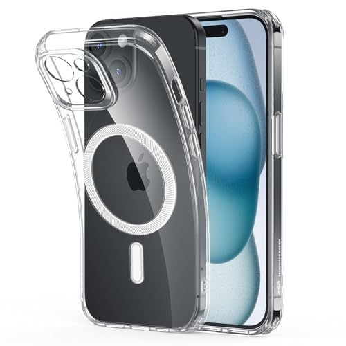 ESR für iPhone 15 Plus Hülle, klares Silikon Case mit MagSafe, stoßfeste dünne Abdeckung, vergilbungsbeständige dünne transparente TPU-Handyhülle, Zero Serie, Klar