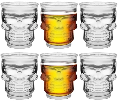eispap Lot de 6 verres à shot de 50 ml - Passe au congélateur - Pour cadeaux en forme de tête de mort ou ornement de tête de mort