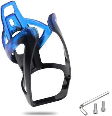 LICIQIC Bike Water Bottle Cage, Lightweight Bike Bottle Holder, for MTB Road Bicycle, with Screws and disassembly tools (Black-Blue)
