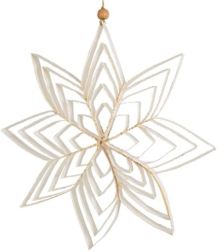 Logbuch-Verlag Großer Papierstern zum Aufhängen Weihnachten weiß Gold 30 cm Fensterdekoration