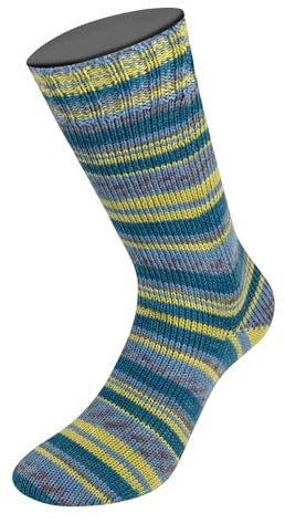 LANA GROSSA Meilenweit 100 Merino extrafine | Hochwertiges Sockengarn, waschmaschinenfest | Handstrickgarn aus 75% Schurwolle & 25% Polyamid | 100g Wolle, Stricken & Häkeln | 420m Garn FB4464