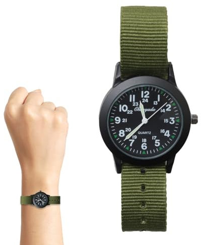 Mens Watch, Military Watches for Men, Analogue Quartz Wrist Watches for Men, Fashion Luxury Watches Army Tactical Sports Outdoor Gents Wristwatch Waterproof with Unisex Nylon Strap Minimalist Watches