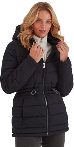 TOG24 Anthorn Womens Mid-Length Rain Coat Wind-Resistant Coat & Jacket Complete With Water-repellent Coating (WR) With Toggle Adjusters On Waist & Hood It Helps You Stay Warm Dry & Stylish