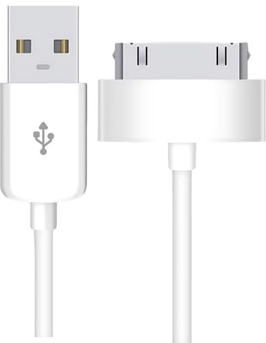 pluX Cavo di ricarica e sincronizzazione dati USB compatibile con Apple iPad/iPad 2/iPad 3 e iPod Nano, iPod Touch, iPod Classic, iPod Video e iPhone 3G 3Gs 4 4s con connettori a 30 pin