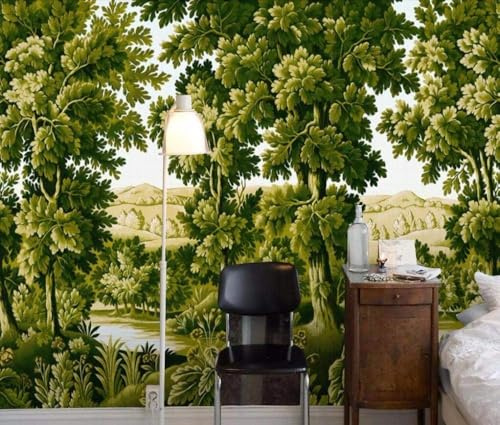 Vintage Green Rainforest Jungle 3D Wallpaper Office Living Room Sofa Bedroom TV Background Wall Decoration-200cm×140cm