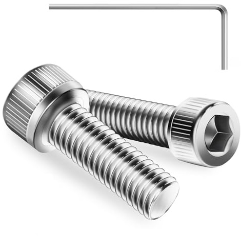 20Pcs M6 x 20mm Hex Socket Head Cap Screws Bolts | 304 Stainless Steel, Allen Socket Drive, Bright Finish, Full Threads, with Hex Spanner