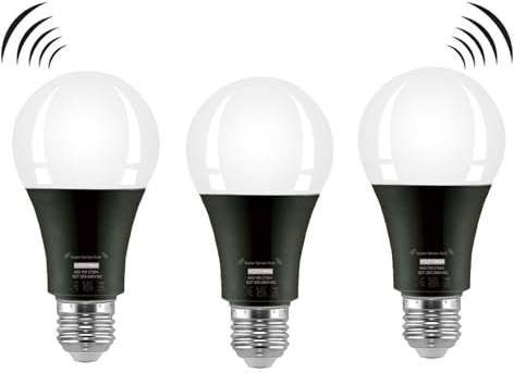 KOOYWAN 9W E27 led lampe mit bewegungsmelder warmweiß Bewegungsmelder-Lichtsteuerung Radarlampe 3Stück