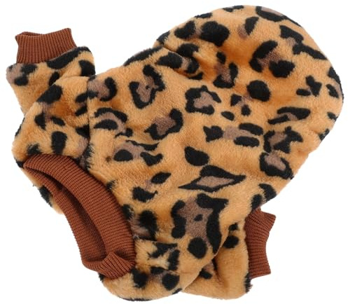 LOLIPPYY Hundepullover Winterpullover Aus Fleece Braun Leopard Muster Warm Und Winddicht Für Kleine Hunde Haustier Winterkleidung Für Alltag Und Party