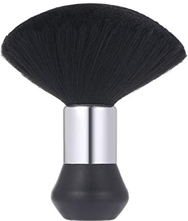 Yinhing Brosse de Rasage Professionnelle pour Cheveux Doux, Plumeau pour le Cou, pour le Nettoyage du Visage et la Coiffure, Plastique Noir, 5x15.5cm