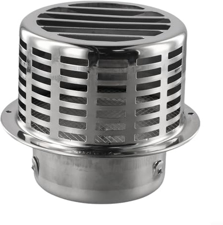 Stainless Steel Wall Vent Cover - for Gas Boiler Flue Terminal Guard, 304 Exterior Air Outlet Pipe Exhaust Hood with Mesh Screen, Round Chimney Cap - for Home Heating(110MM)