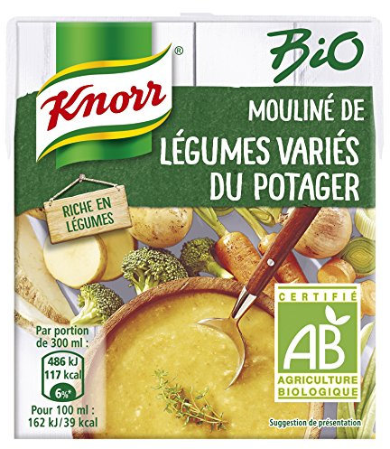 Knorr Soupe Liquide Bio Mouliné de Légumes Variés du Potager 30 cl