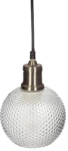 Atmosphera - Suspension boule verre strié vent D15