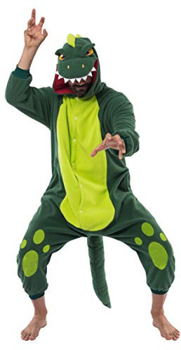 Spooktacular Creations Unisex Pyjama Plüsch Jumpsuit Einteiliges Dinosaurier Tier Kostüm für Erwachsene
