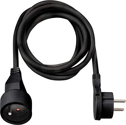 Brennenstuhl Rallonge 2m de câble avec fiche Plate (Utilisation en intérieur) 1161821012 Noir