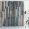 ABAKUHAUS Rustikal Duschvorhang, Blau, Grau, Grunge Planks, Stoffliches Gewebe Badezimmerdekorationsset mit Haken, 175 x 200 cm, Grau Blau