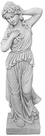 gartendekoparadies.de Statue der Lena, griechische Mythologie, Steinfigur, H. 95 cm, 48 kg, Grau, frostsicher aus Steinguss für Außenbereich