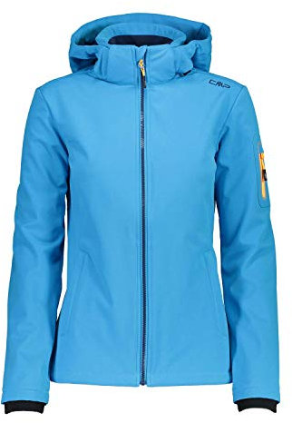 CMP Giacca In Softshell Da Donna Con Cappuccio Removibile, Blue, M