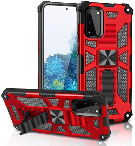 AFARER HandyHülle für Samsung Galaxy A51, Rugged Outdoor Schutzhülle mit Ständer,Dual Layer Hard PC + TPU hülle für Frauen,Kompatibel mit Samsung A51 -Rot