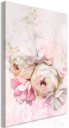 decomonkey Bilder Rose 80x120 cm 1 Teilig Leinwandbilder Bild auf Leinwand Vlies Wandbild Kunstdruck Wanddeko Wand Wohnzimmer Wanddekoration Deko Blumen Natur