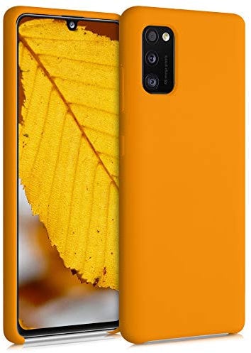 kwmobile Hülle kompatibel mit Samsung Galaxy A41 Hülle - Silikon Handy Case - Handyhülle weiche Oberfläche - kabelloses Laden - Apricot