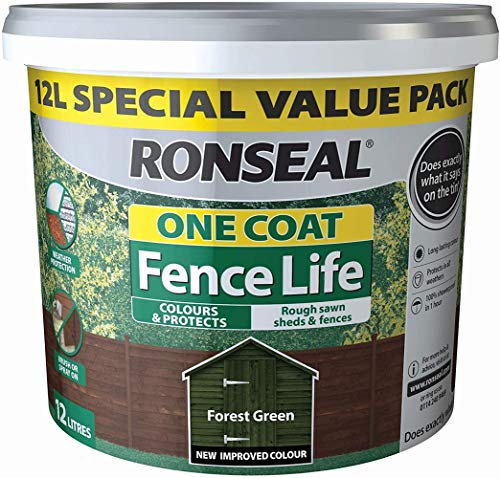 Fence Life 5010214882977 Forest Green Ronseal 1 Coat 9L