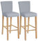 SHILV. HOME Stretch Abnehmbare Waschbare Esszimmerstuhlbezüge, Barhockerbezüge, Barhocker Stuhlbezüge Pub Counter Sitzbezug (Hellgrau,Set of 2)