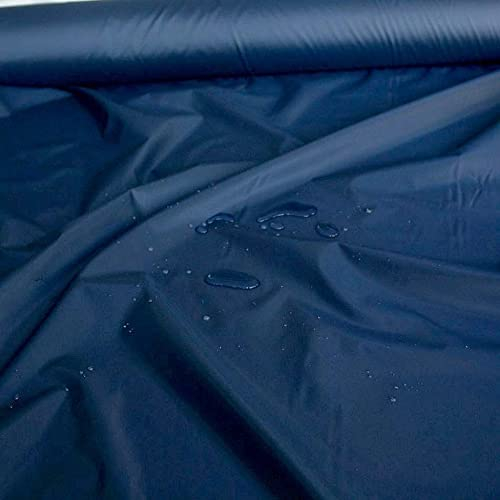 TOLKO Outdoor-Stoff Wasserdicht | Leichter NylonStoff als Meterware | für Regenjacke Plane Regenschutz (Atlantik Blau)