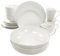 Elama Iris 935115428M - Vajilla de porcelana, color blanco, juego de 32 piezas