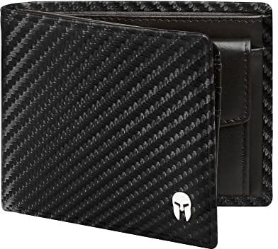 SPARTANO Herren Geldbörse, Herren Wallet mit RFID-Schutz, mit Münzfach, Portemonnaie mit 11 Kreditkartentasche und 2 Geldscheine - ZEUS (Carbon)