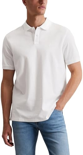 Marc OߴPolo Herren Kurzarm-Poloshirt aus Bio-Baumwolle Regular Fit, Weiß (White), M