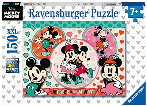 Ravensburger Kinderpuzzle 13325 - Unser Traumpaar Mickey und Minnie - 150 Teile XXL Disney Puzzle für Kinder ab 7 Jahren