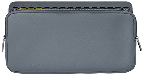 kwmobile Neoprene Case Compatible with Logitech K380 - Case for Keyboard Soft Travel Sleeve - Grey