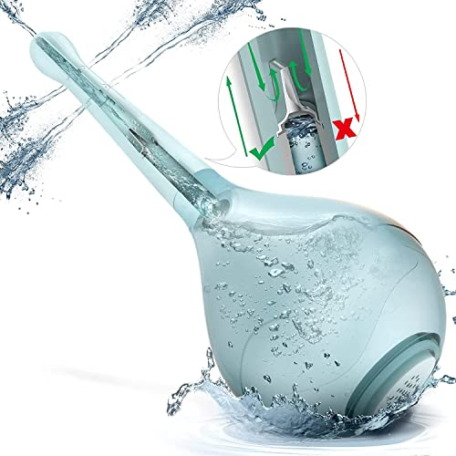 Allpro Poire de Lavement Intime Anale, Poire à Lavement avec Clapet Anti-Retour, Douches Anale et Vaginale avec Buse à 5 trous, Lavement Anale Kit en Silicone Bleu