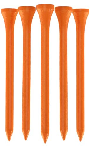 100 Stück Bambus-Golf-Tees | verschiedene Farben und Größen | umweltfreundliche und nachhaltige Bambus-Golf-Tees (83 mm, Neonorange)