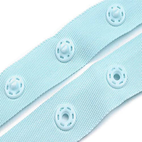 3m Druckknopfband 18mm Druckknopf Band Bodyverschluss Miederband Farbwahl, Größe:Breite 18 mm | Abstand 25 mm, Farbe:hellblau