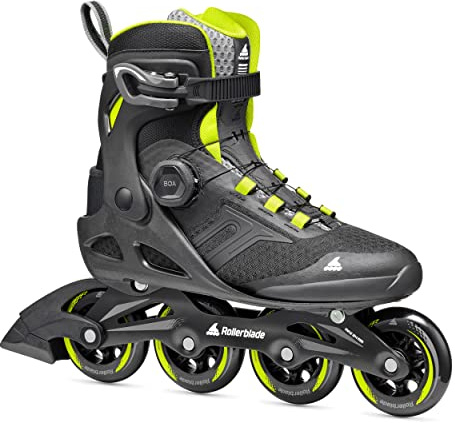 Rollerblade MACROBLADE 84 BOA, Inline-Skates für Männer, Fitness Inliner, Schwarz/Lime