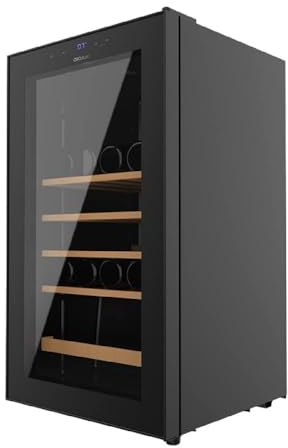 Cecotec Vinoteca 36 Botellas Bolero GrandSommelier 36000 Black. 95 Litros, Temperatura Regulable, Sistema Compresor de Enfriamiento, Panel de Control Táctil, Silenciosa, Luz LED interior