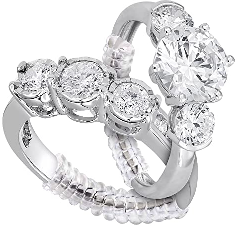 Ringgrößenversteller für lose Ringe – 20 Stück mit 4 Größen für verschiedene Bandbreiten – Ringgrößen für lose Ringe – unsichtbarer Silikon-Ringschutz für Damen und Herren