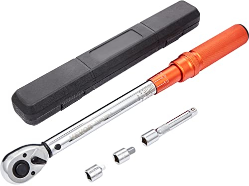 VEVOR Chiave Dinamometrica Meccanica 1/2 Forza Torsione 14-204Nm Kit di Chiave Dinamometrica da Officina per Auto Moto Lettura Precisione ±3%, Kit di Chiave Torsiometrica Meccanica 1/2 per Veicoli