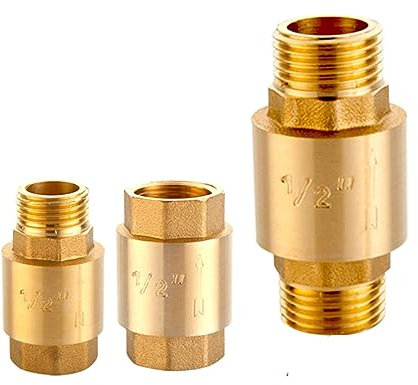 1/2 3/4 1 BSP femelle filetage mâle laiton levage Vertical ressort clapet anti-retour clapet anti-retour à sens unique for l'eau (Size : 1, Color : Male to Male)