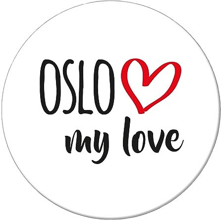 Huuraa Magnet Oslo My Love Kühlschrankmagnet 59mm für alle Fans von Oslo Norwegen Geschenk Idee für Freunde und Familie