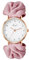 JewelryWe Uhren Damen Elastisch Haarband - Einzigartige Einfache Analog Quarz Armbanduhr Frauen Mädchen Uhr mit Lila Haargummi Elastisch Armband