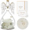 Sunia Rosa Stabilizzata Vera in Angel Cupola Regalo Donna, Rosa Eterna con Angelo Figurine di Vetro Regalo Mamma, Regalo Donna Compleanno, Regalo Nonna, Regali Natale San Valentino Festa della Mamma