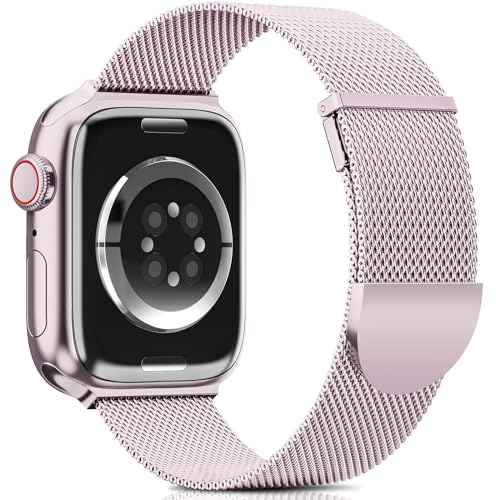 Higgs Correa Magnética Milanesa Compatible para Apple Watch 40mm 38mm 41mm 42mm 44mm 45mm 46mm Ultra 49mm- Pulsera Ajustable iWatch Series SE/ SE2/ 10/9 /8/7/6/5/ 4/3/2/1, Unisex